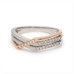 Load image into Gallery viewer, Parallel Paths Platinum Couple Rings with Rose Gold &amp; Diamonds JL PT 966
