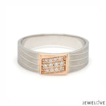Load image into Gallery viewer, Parallel Paths Platinum Couple Rings with Rose Gold &amp; Diamonds JL PT 966
