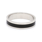 Load image into Gallery viewer, Plain Platinum Ring with Black Enamel for Men JL PT 1118

