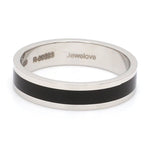 Load image into Gallery viewer, Plain Platinum Ring with Black Enamel for Men JL PT 1118
