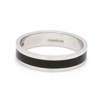 Load image into Gallery viewer, Plain Platinum Ring with Black Enamel for Men JL PT 1118
