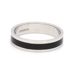 Load image into Gallery viewer, Plain Platinum Ring with Black Enamel for Men JL PT 1118
