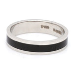 Load image into Gallery viewer, Plain Platinum Ring with Black Enamel for Men JL PT 1118

