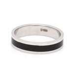Load image into Gallery viewer, Plain Platinum Ring with Black Enamel for Men JL PT 1118
