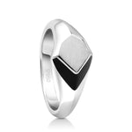 Load image into Gallery viewer, Plain Platinum Ring with Black Enamel for Men JL PT 1319
