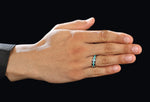 Load image into Gallery viewer, Plain Platinum Ring with Blue Enamel for Men JL PT 1119
