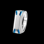 Load image into Gallery viewer, Plain Platinum Ring with Blue Enamel for Men JL PT 1317   Jewelove.US
