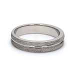 Load image into Gallery viewer, Plain Platinum Ring with Rough Finish &amp; a Groove JL PT 580 - Plain
