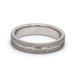 Load image into Gallery viewer, Plain Platinum Ring with Rough Finish &amp; a Groove JL PT 580 - Plain
