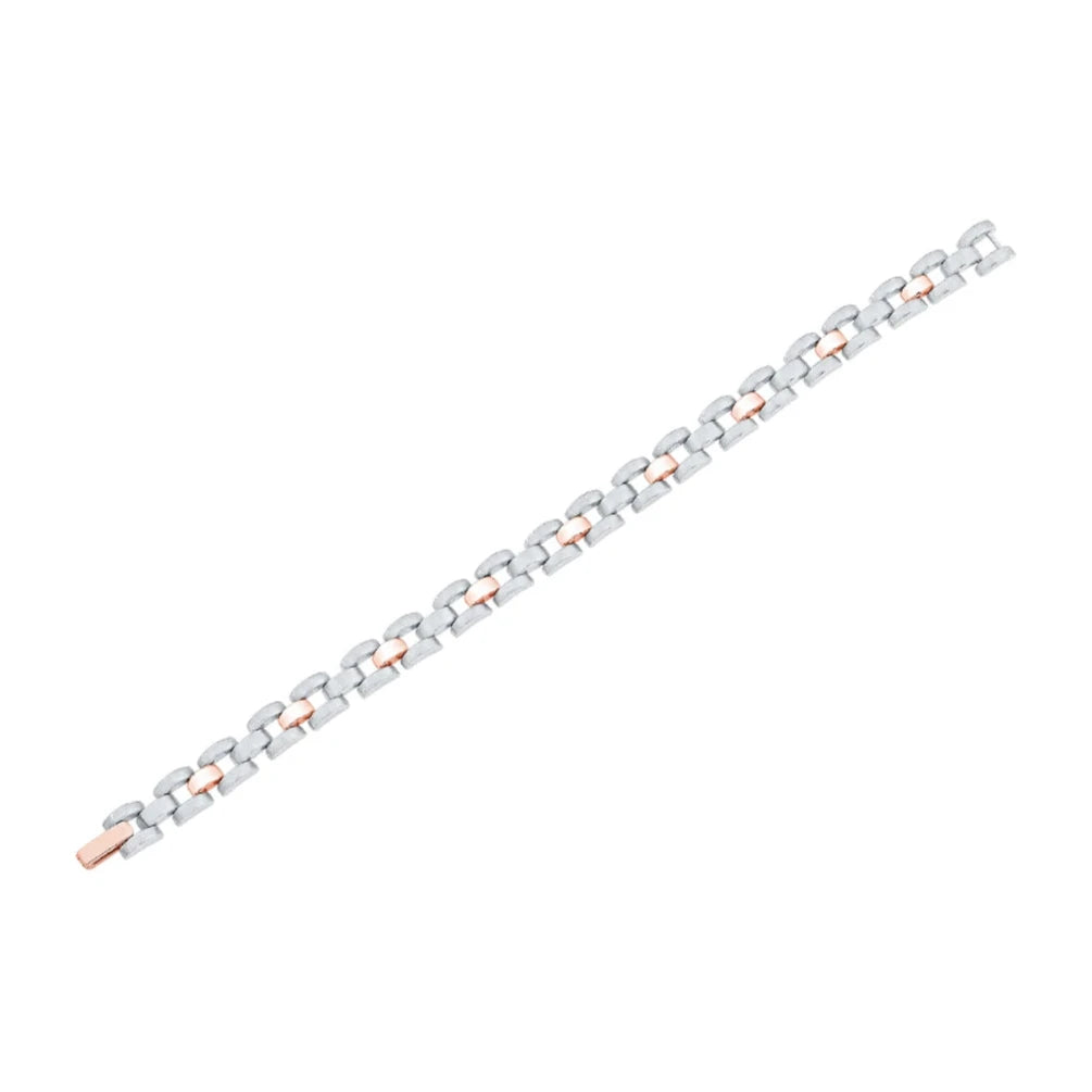 Platinum & Rose Gold Bracelet for Men JL PTB 0377