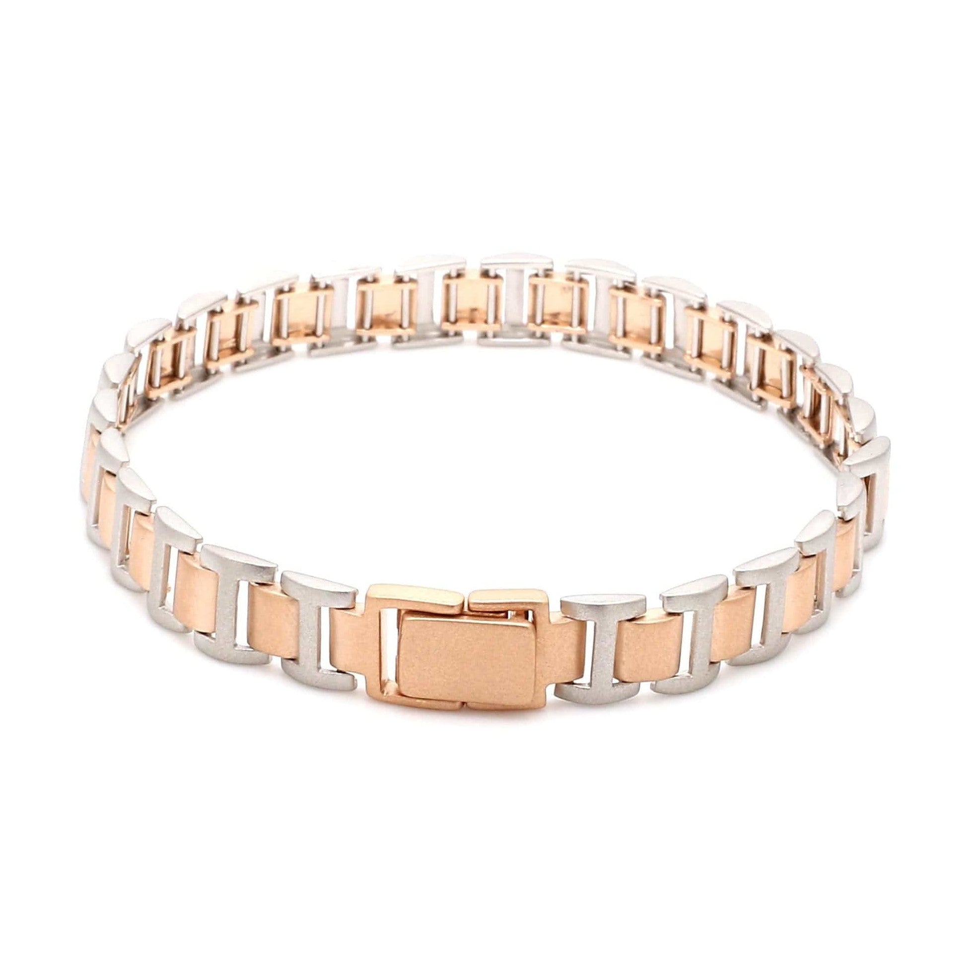 Platinum and Rose Gold Bracelet for Men JL PTB 635
