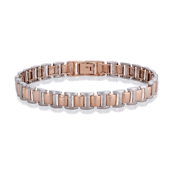 Platinum and Rose Gold Bracelet for Men JL PTB 635 – Jewelove.US
