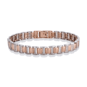 Platinum and Rose Gold Bracelet for Men JL PTB 635 – Jewelove.US
