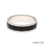 Load image into Gallery viewer, Platinum Couple Unisex Ring with Black Ceramic JL PT 1330
