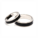 Load image into Gallery viewer, Platinum Couple Unisex Ring with Black Ceramic JL PT 1330
