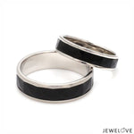Load image into Gallery viewer, Platinum Couple Unisex Ring with Black Ceramic JL PT 1330
