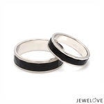 Load image into Gallery viewer, Platinum Couple Unisex Ring with Black Ceramic JL PT 1330
