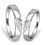 Load image into Gallery viewer, Platinum Love Bands with Complementary Hearts JL PT 243
