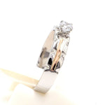 Load image into Gallery viewer, Platinum Couple Rings with Single Diamonds &amp; Rose Gold Grooves JL PT 621
