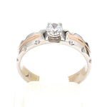 Load image into Gallery viewer, Platinum Couple Rings with Single Diamonds &amp; Rose Gold Grooves JL PT 621
