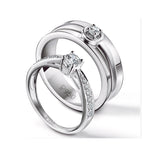 Load image into Gallery viewer, Platinum Couple Rings with Solitaires JL PT 624
