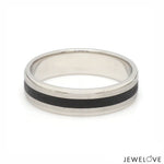 Load image into Gallery viewer, Platinum Couple Unisex Ring with Black Line Ceramic JL PT 1328
