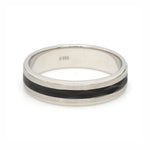 Load image into Gallery viewer, Platinum Couple Unisex Ring with Black Line Ceramic JL PT 1328
