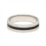 Load image into Gallery viewer, Platinum Couple Unisex Ring with Black Line Ceramic JL PT 1328
