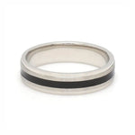 Load image into Gallery viewer, Platinum Couple Unisex Ring with Black Line Ceramic JL PT 1328
