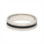 Load image into Gallery viewer, Platinum Couple Unisex Ring with Black Line Ceramic JL PT 1328
