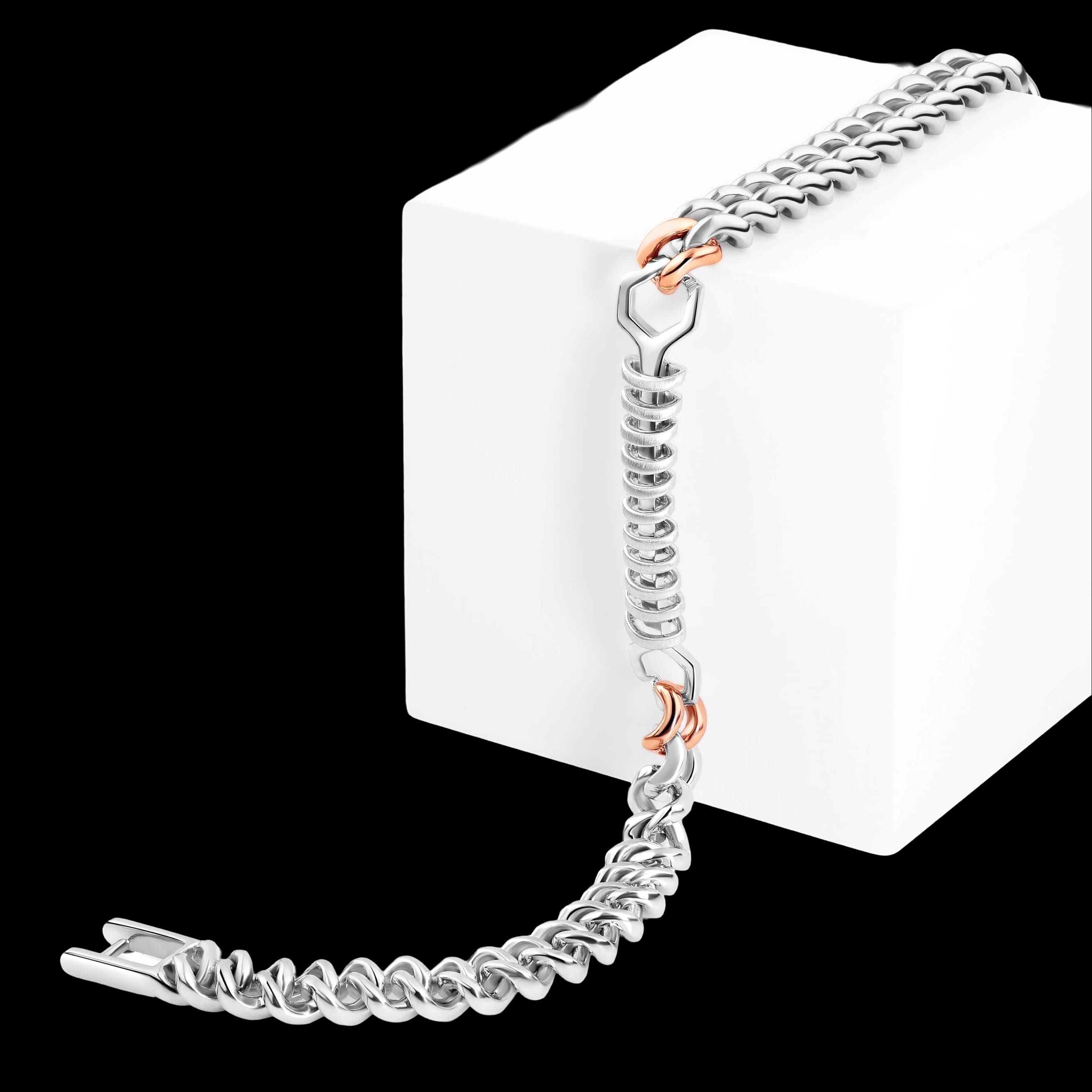 Platinum | Designer Platinum Bracelet with Rose Gold for Men JL PTB 1189   Jewelove.US
