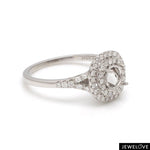 Load image into Gallery viewer, Platinum Double Halo Diamond Split Shank Mounting Ring JL PT 1268-M
