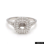 Load image into Gallery viewer, Platinum Double Halo Diamond Split Shank Mounting Ring JL PT 1268-M
