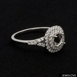 Load image into Gallery viewer, Platinum Double Halo Diamond Split Shank Mounting Ring JL PT 1268-M
