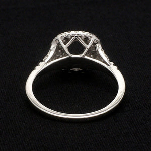 Platinum Double Halo Diamond Split Shank Mounting Ring JL PT 1268-M
