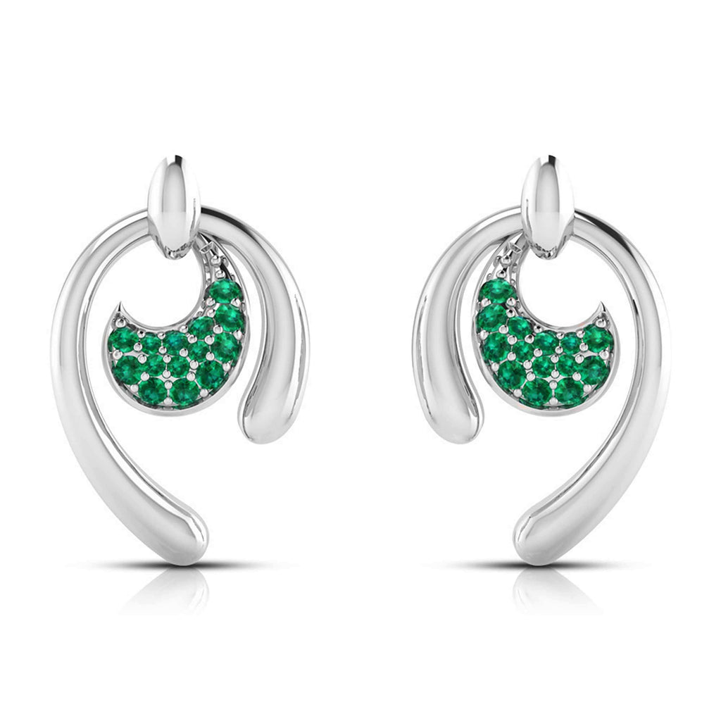Platinum Emerald Earrings for Women JL PT E NL8636E   Jewelove.US