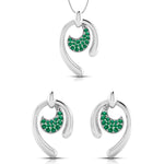 Load image into Gallery viewer, Platinum Pendant Set with Emerald for Women JL PT PE NL8636E   Jewelove.US

