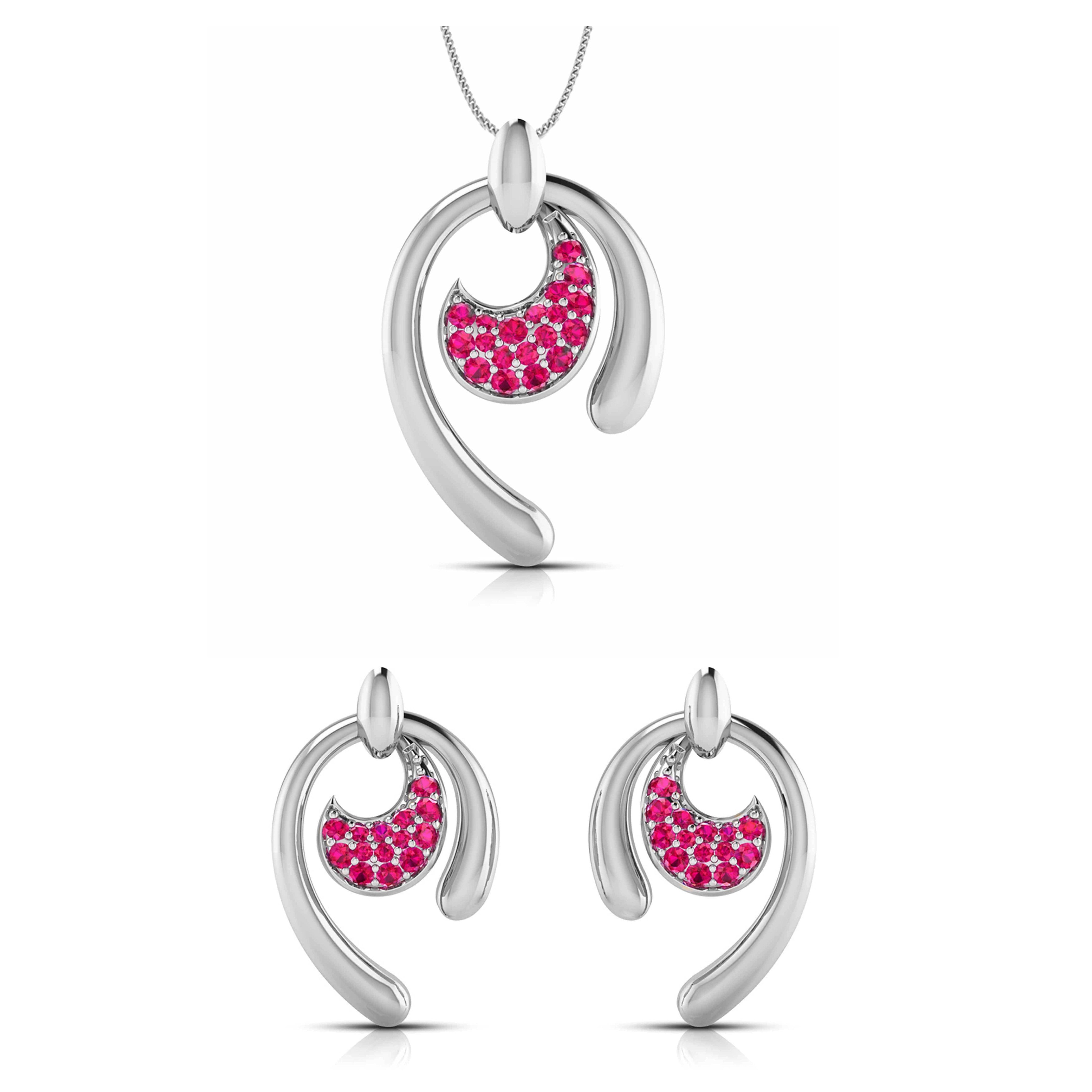 Platinum Pendant Set with Ruby for Women JL PT PE NL8636R   Jewelove.US