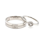 Load image into Gallery viewer, Platinum Engagement Couple Rings with Diamonds JL PT 456
