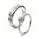 Load image into Gallery viewer, Platinum Engagement Couple Rings with Diamonds JL PT 456
