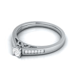 Load image into Gallery viewer, Platinum Engagement Ring for Women with Diamonds on Shank JL PT R-73
