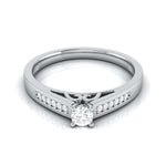 Load image into Gallery viewer, Platinum Engagement Ring for Women with Diamonds on Shank JL PT R-73
