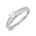 Load image into Gallery viewer, Platinum Engagement Ring for Women with Diamonds on Shank JL PT R-73
