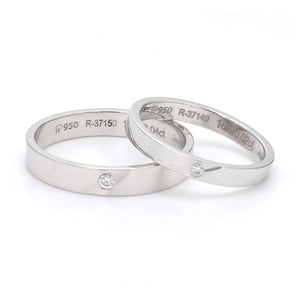 Platinum Engagement Rings with Small Single Diamonds JL PT 122