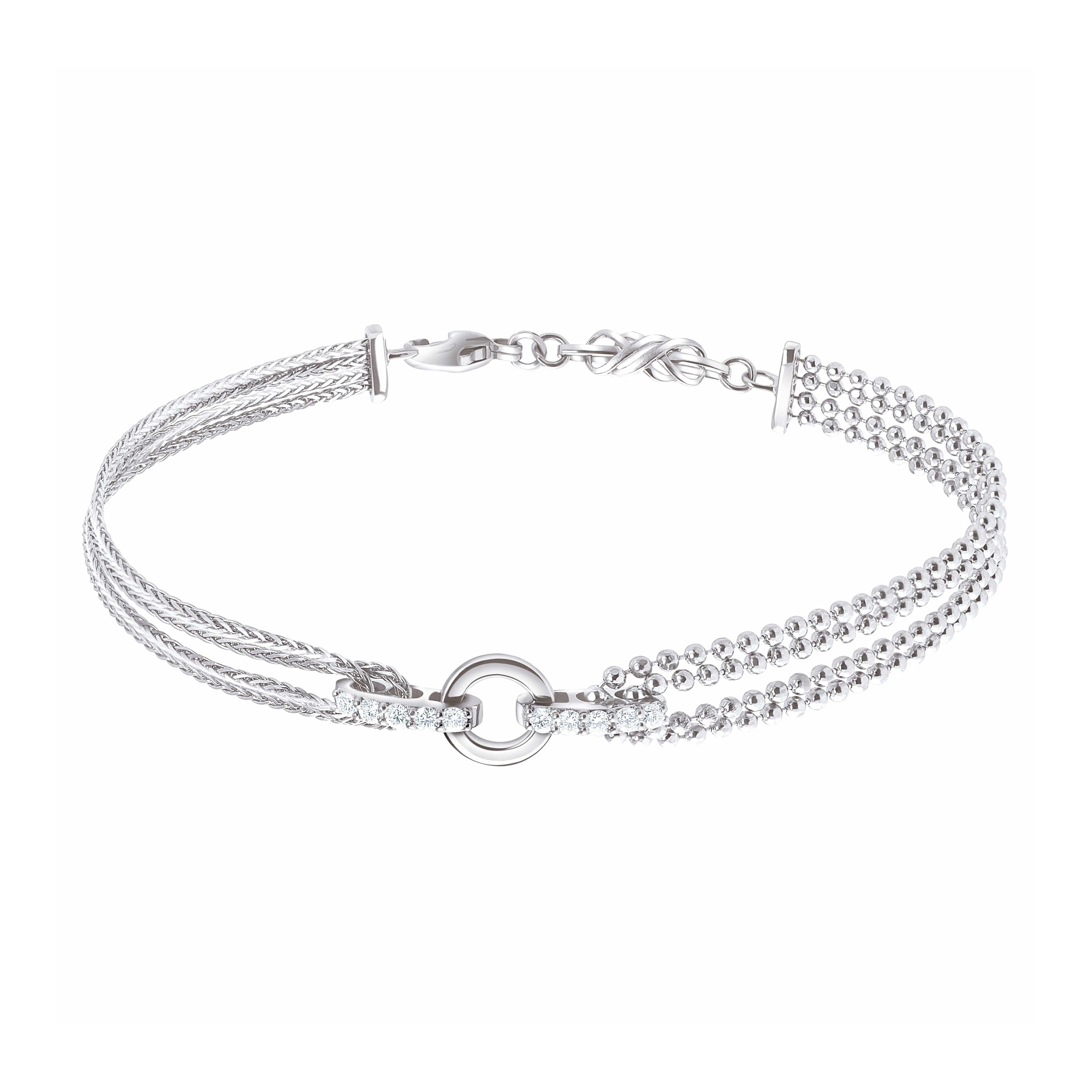 Platinum Evara Indo-Western Diamond Bracelet for Women JL PTB 638