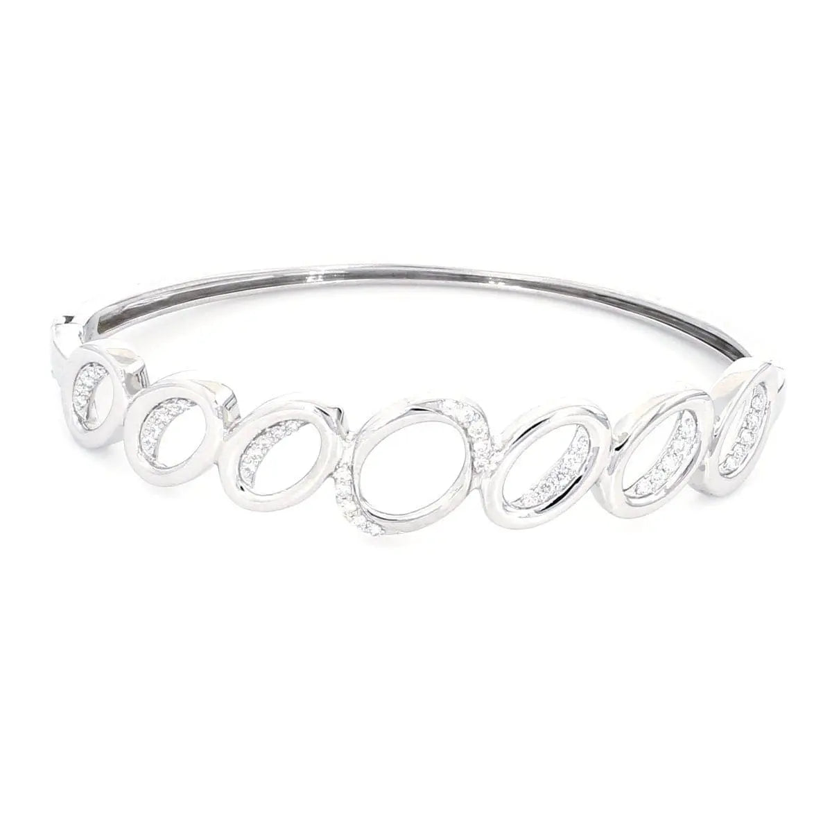 Platinum Hoop Bracelet with Diamonds SJ PTB 102