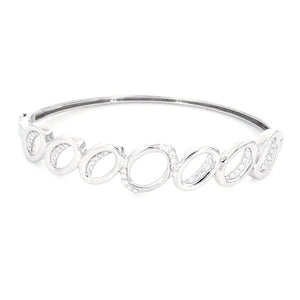 Platinum Hoop Bracelet with Diamonds SJ PTB 102