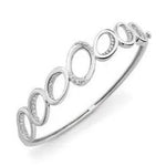 Load image into Gallery viewer, Platinum Hoop Bracelet with Diamonds SJ PTB 102
