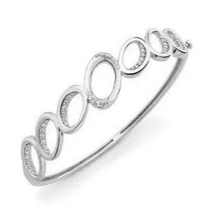 Platinum Hoop Bracelet with Diamonds SJ PTB 102