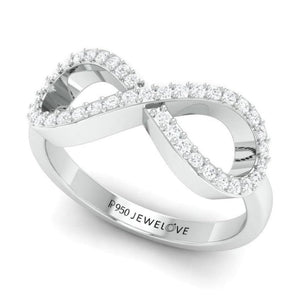 Platinum Infinity Ring with Diamonds for Women JL PT 968